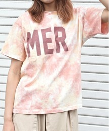 CUBE SUGAR（キューブシュガー）の「タイダイカットソーロゴプリントクルーネックTシャツ（Tシャツ/カットソー）」