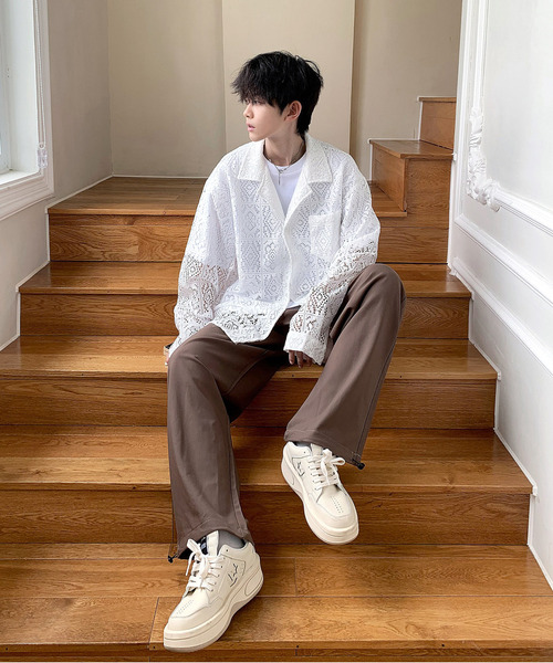 neos(ネオス)の「【neos -addictive design-】ルーズシルエット バロック レース オープンカラー シアー シャツ(シャツ/ブラウス・メンズ・ブラック/ホワイト・MEDIUM/LARGE/X-LARGE)」の13枚目の写真