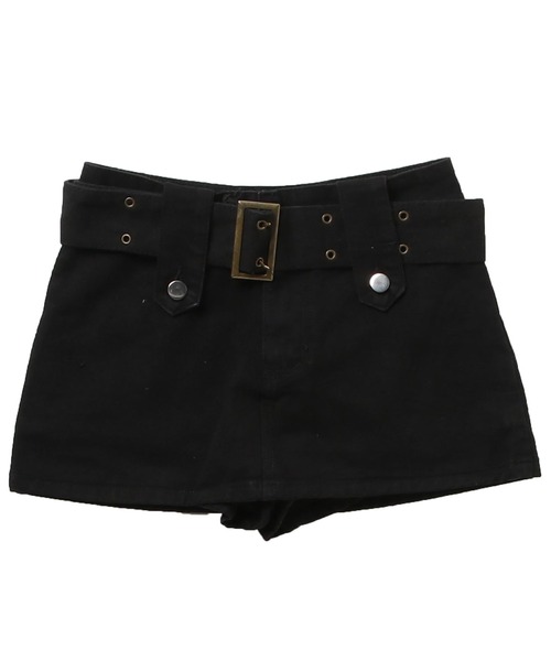 ミニスカート BELT SKIRT WIDE BELT DENIM MINI SKIRT / ワイドベルトミニスカート