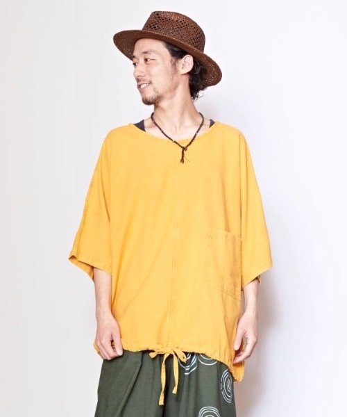 チャイハネ(チャイハネ)の「【チャイハネ】アシッド無地MEN'Sトップス(その他トップス・メンズ・マスタード/ブラック/グレー/ブルー・FREE)」の5枚目の写真