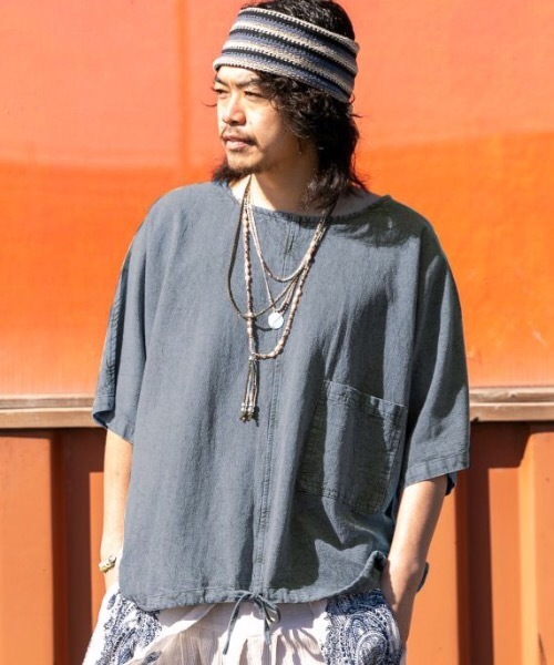 チャイハネ(チャイハネ)の「【チャイハネ】アシッド無地MEN'Sトップス(その他トップス・メンズ・マスタード/ブラック/グレー/ブルー・FREE)」の13枚目の写真