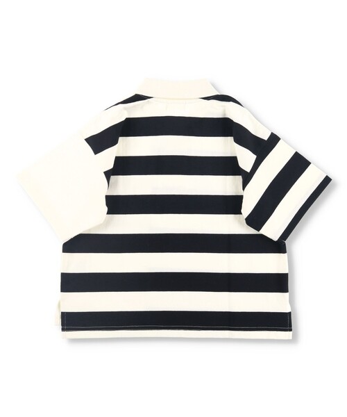 BRANSHES（ブランシェス）の「【ロイヤルコットン100％】ボーダー半袖ポロシャツ（ポロシャツ・キッズ・オフホワイト/杢グレー・100/150/120/140/110/90/130）」の6枚目の写真