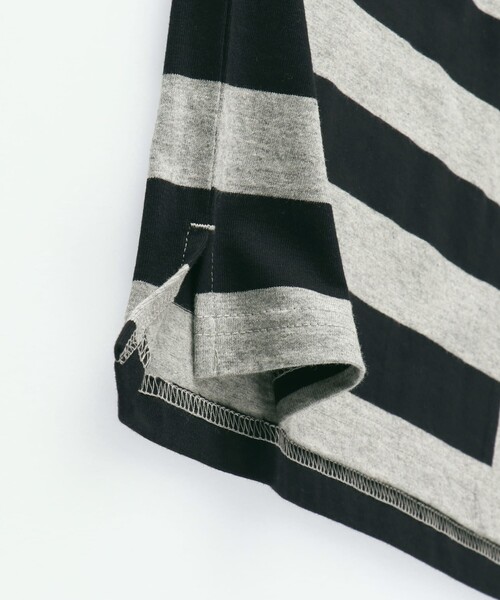 BRANSHES（ブランシェス）の「【ロイヤルコットン100％】ボーダー半袖ポロシャツ（ポロシャツ・キッズ・オフホワイト/杢グレー・100/150/120/140/110/90/130）」の8枚目の写真