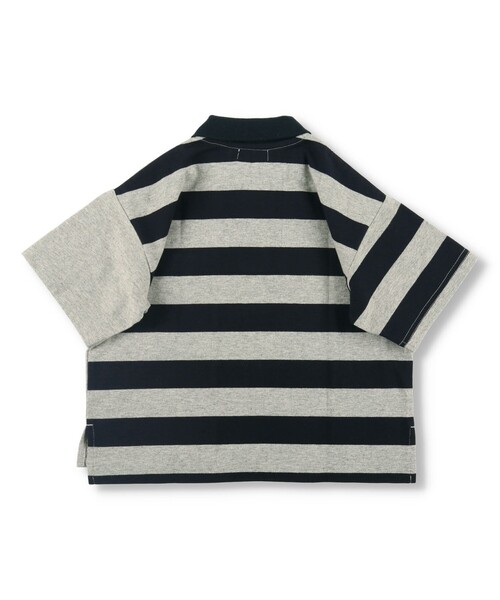BRANSHES（ブランシェス）の「【ロイヤルコットン100％】ボーダー半袖ポロシャツ（ポロシャツ・キッズ・オフホワイト/杢グレー・100/150/120/140/110/90/130）」の13枚目の写真