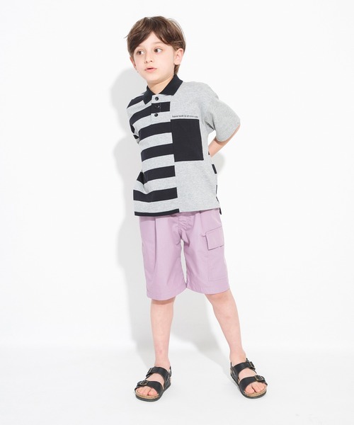 BRANSHES（ブランシェス）の「【ロイヤルコットン100％】ボーダー半袖ポロシャツ（ポロシャツ・キッズ・オフホワイト/杢グレー・100/150/120/140/110/90/130）」の12枚目の写真