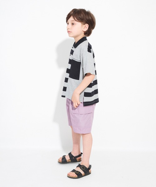 BRANSHES（ブランシェス）の「【ロイヤルコットン100％】ボーダー半袖ポロシャツ（ポロシャツ・キッズ・オフホワイト/杢グレー・100/150/120/140/110/90/130）」の7枚目の写真