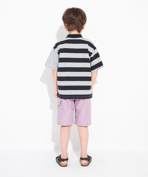 BRANSHES（ブランシェス）の「【ロイヤルコットン100％】ボーダー半袖ポロシャツ（ポロシャツ・キッズ・オフホワイト/杢グレー・100/150/120/140/110/90/130）」の11枚目の写真