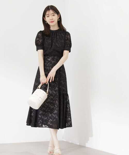 PROPORTION BODY DRESSING（プロポーションボディドレッシング）の「フラワージャガードブラウス / 1213210703（シャツ/ブラウス・レディース・ダークグレー/ホワイト系その他/ブラック・MEDIUM/SMALL）」の14枚目の写真