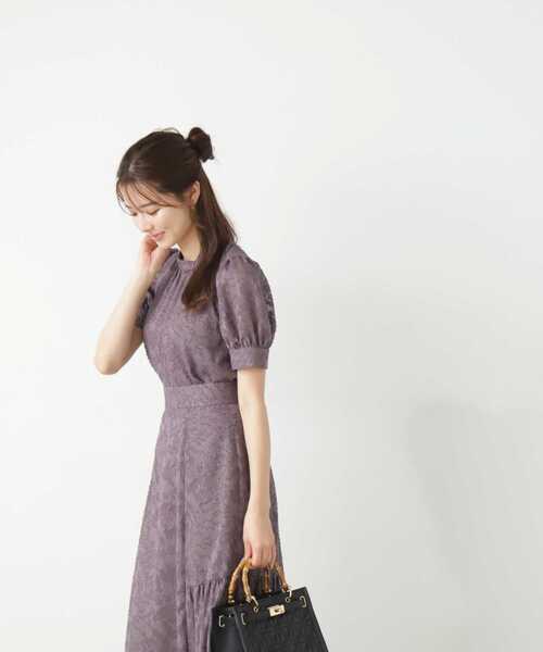 PROPORTION BODY DRESSING（プロポーションボディドレッシング）の「フラワージャガードブラウス / 1213210703（シャツ/ブラウス・レディース・ダークグレー/ホワイト系その他/ブラック・MEDIUM/SMALL）」の4枚目の写真