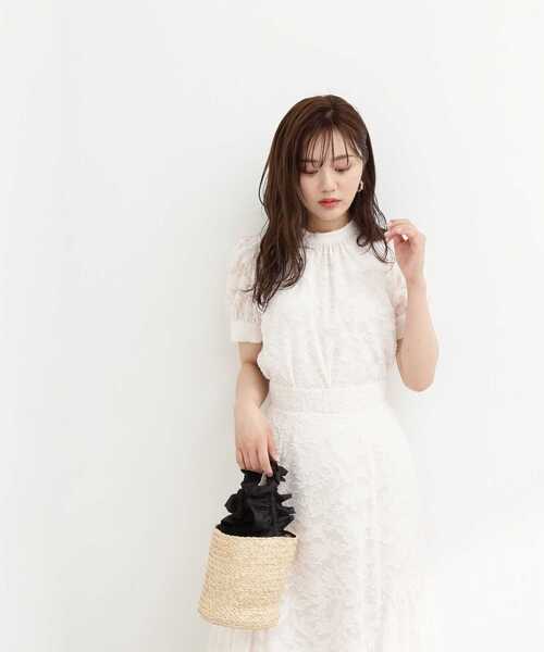 PROPORTION BODY DRESSING（プロポーションボディドレッシング）の「フラワージャガードブラウス / 1213210703（シャツ/ブラウス・レディース・ダークグレー/ホワイト系その他/ブラック・MEDIUM/SMALL）」の9枚目の写真