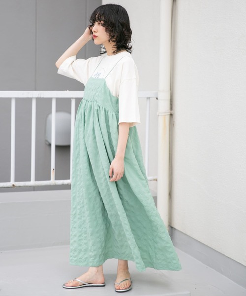 KBF（ケイビーエフ）の「スパゲッティストラップキャミワンピース（ワンピース・レディース・ベージュ系その他/グリーン系その他/ブラック・ONE）」の8枚目の写真