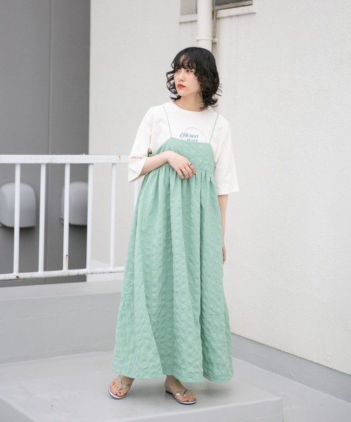 KBF（ケイビーエフ）の「スパゲッティストラップキャミワンピース（ワンピース・レディース・ベージュ系その他/グリーン系その他/ブラック・ONE）」の9枚目の写真