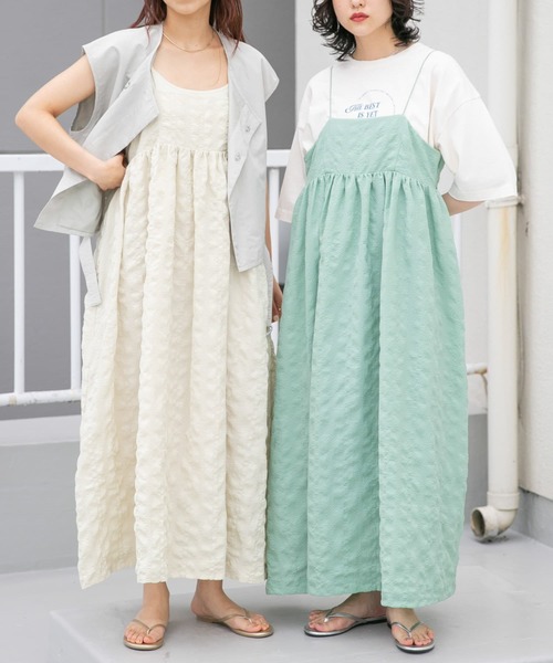 KBF（ケイビーエフ）の「スパゲッティストラップキャミワンピース（ワンピース・レディース・ベージュ系その他/グリーン系その他/ブラック・ONE）」の12枚目の写真