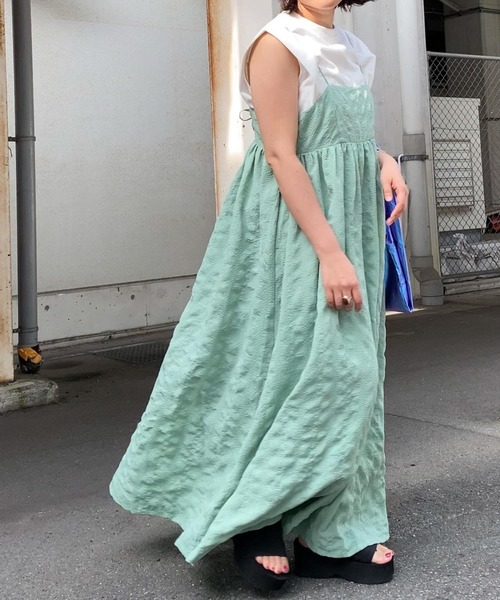 KBF（ケイビーエフ）の「スパゲッティストラップキャミワンピース（ワンピース・レディース・ベージュ系その他/グリーン系その他/ブラック・ONE）」の14枚目の写真