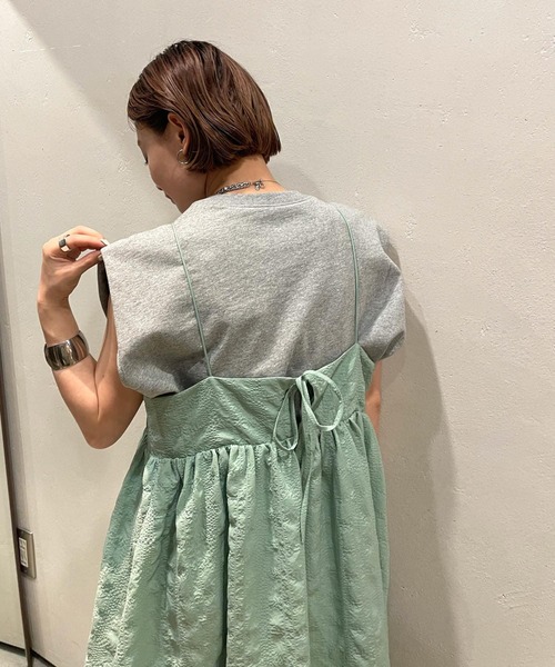 KBF（ケイビーエフ）の「スパゲッティストラップキャミワンピース（ワンピース・レディース・ベージュ系その他/グリーン系その他/ブラック・ONE）」の19枚目の写真