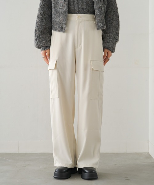 Kastane（カスタネ）の「【2サイズ展開】カーゴスラックスパンツ（カーゴパンツ・レディース・グレー/ブラック/アイボリー・0/1）」の21枚目の写真