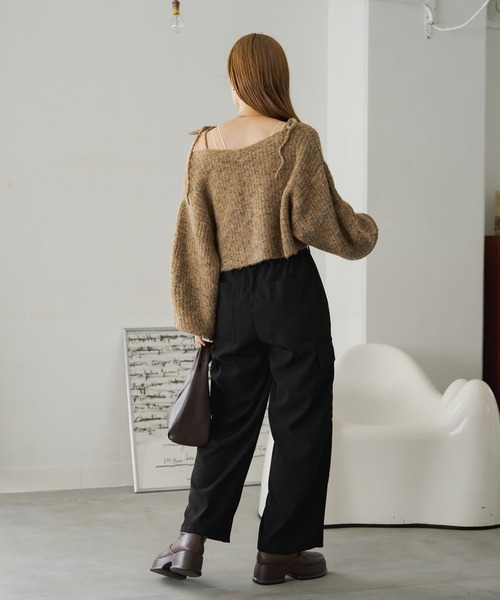 Kastane（カスタネ）の「【2サイズ展開】カーゴスラックスパンツ（カーゴパンツ・レディース・グレー/ブラック/アイボリー・0/1）」の5枚目の写真