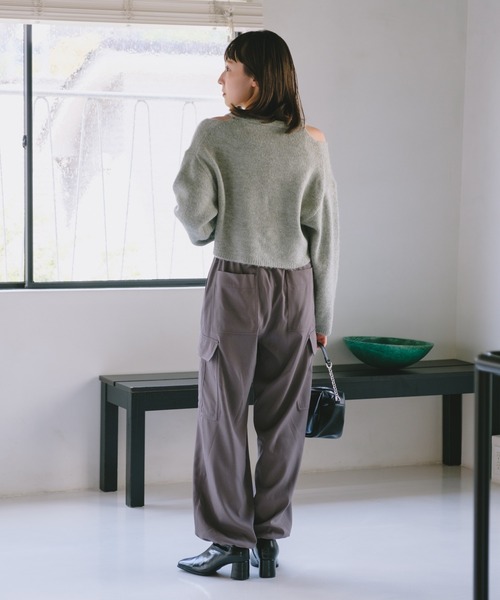 Kastane（カスタネ）の「【2サイズ展開】カーゴスラックスパンツ（カーゴパンツ・レディース・グレー/ブラック/アイボリー・0/1）」の14枚目の写真