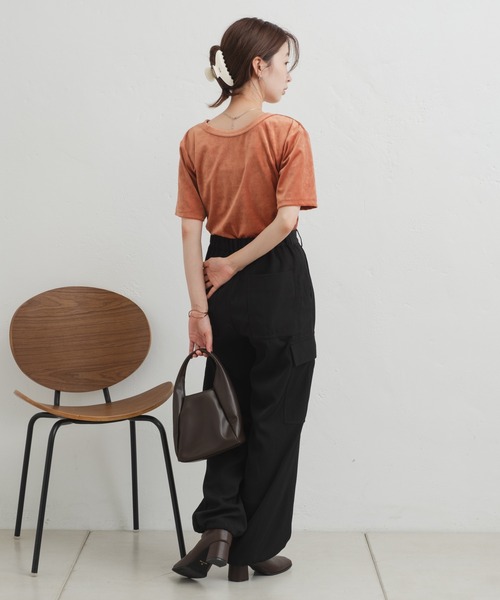 Kastane（カスタネ）の「【2サイズ展開】カーゴスラックスパンツ（カーゴパンツ・レディース・グレー/ブラック/アイボリー・0/1）」の6枚目の写真