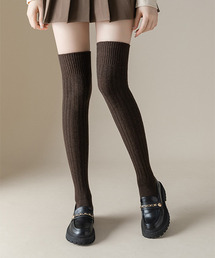 c.u.l | シンプル無地 あったか ニーハイソックス cula694(ソックス/靴下)