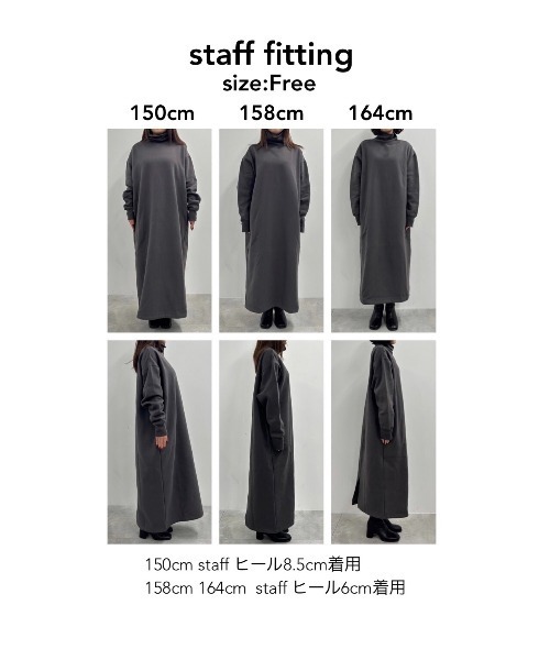 Aeffe SpA オフタートルワンピース イタリア製 cacharel 裏起毛 セール】裏起毛タートルネックワンピース（ワンピース）｜ANGIE