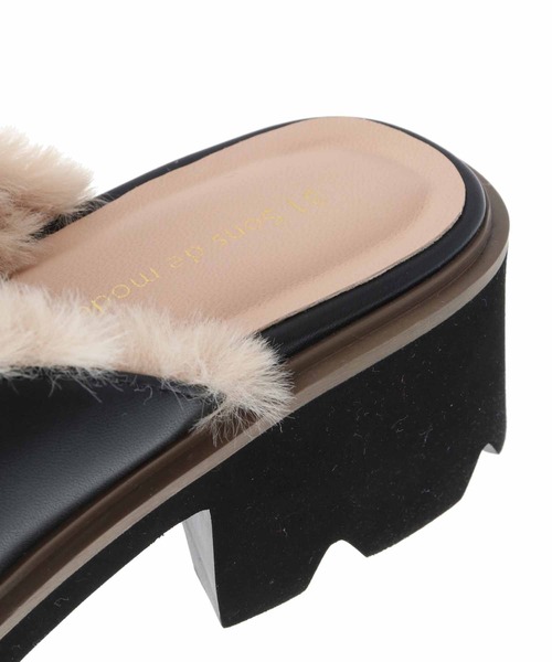 31 Sons de mode（トランテアン　ソン　ドゥ　モード）の「ファー付きローファー（ローファー・レディース・ブラック/クリーム・S/M/L）」の11枚目の写真