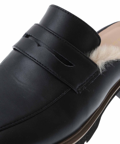 31 Sons de mode（トランテアン　ソン　ドゥ　モード）の「ファー付きローファー（ローファー・レディース・ブラック/クリーム・S/M/L）」の9枚目の写真