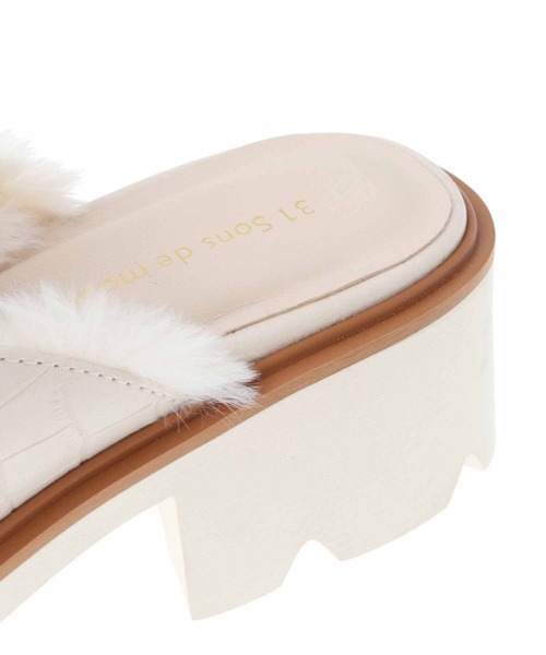31 Sons de mode（トランテアン　ソン　ドゥ　モード）の「ファー付きローファー（ローファー・レディース・ブラック/クリーム・S/M/L）」の5枚目の写真