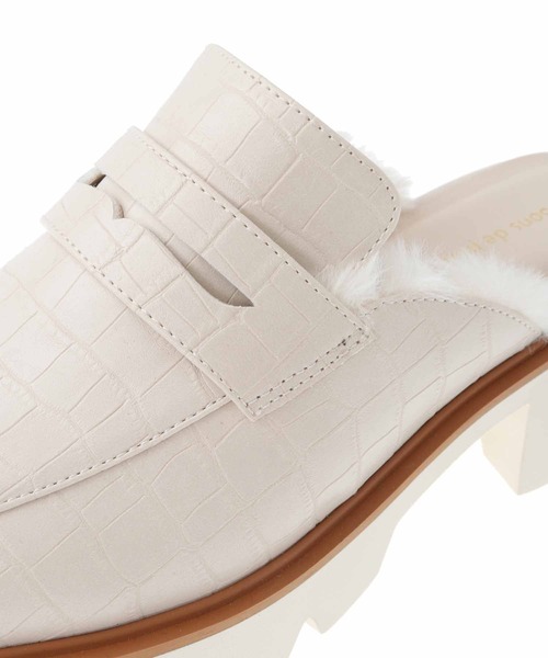 31 Sons de mode（トランテアン　ソン　ドゥ　モード）の「ファー付きローファー（ローファー・レディース・ブラック/クリーム・S/M/L）」の12枚目の写真