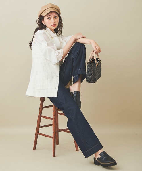 31 Sons de mode（トランテアン　ソン　ドゥ　モード）の「ファー付きローファー（ローファー・レディース・ブラック/クリーム・S/M/L）」の17枚目の写真