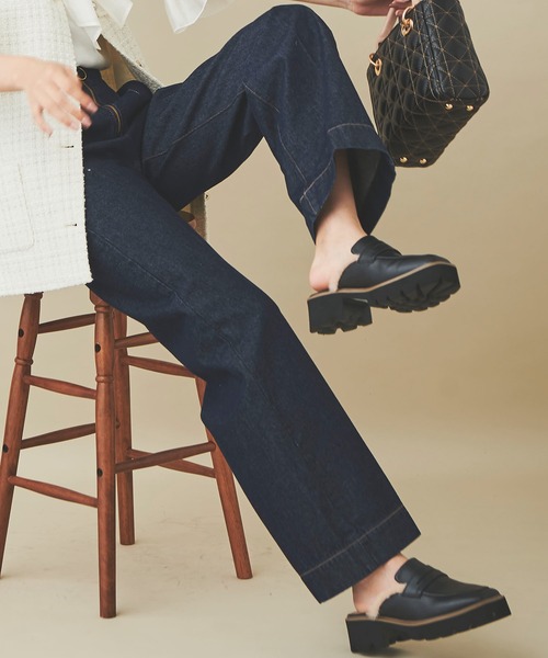 31 Sons de mode（トランテアン　ソン　ドゥ　モード）の「ファー付きローファー（ローファー・レディース・ブラック/クリーム・S/M/L）」の19枚目の写真