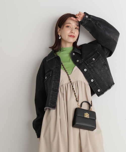 N.（N. Natural Beauty Basic）（エヌエヌナチュラルビューティーベーシック）の「【S Size Line】◆ショートＧジャン（デニムジャケット・レディース・ブラック/ブルー・SMALL/MEDIUM）」の22枚目の写真