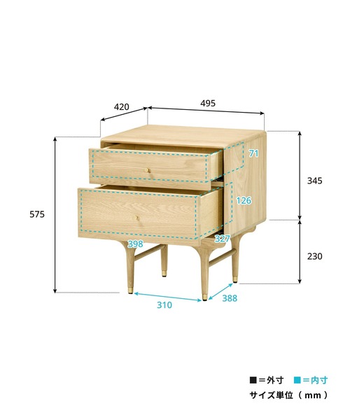 JULIE（ジュリー）BED SIDE TABLE WHITE OAK（家具）｜TIMELESS