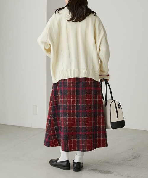 BONLECILL（ボンルシール）の「チェック柄ツイード フレアロング