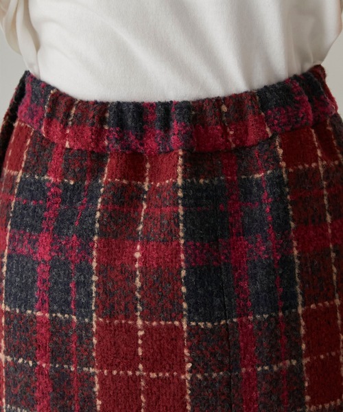 セール】チェック柄ツイード フレアロングスカート（スカート
