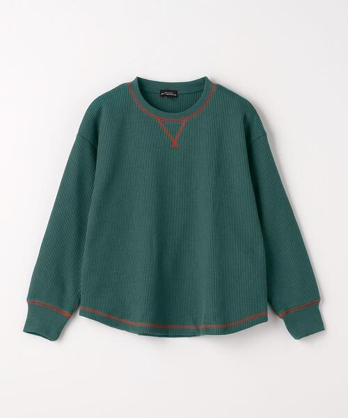 green label relaxing（グリーンレーベルリラクシング）の「TJ ドライワッフル ビッグ プルオーバー 100cm-130cm - 吸水速乾 -（Tシャツ/カットソー・キッズ・ダークグリーン/オフホワイト/ブラック/ライトブルー・130cm/100cm/120cm/110cm）」の3枚目の写真