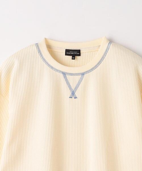 green label relaxing（グリーンレーベルリラクシング）の「TJ ドライワッフル ビッグ プルオーバー 100cm-130cm - 吸水速乾 -（Tシャツ/カットソー・キッズ・ダークグリーン/オフホワイト/ブラック/ライトブルー・130cm/100cm/120cm/110cm）」の10枚目の写真