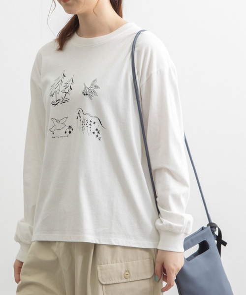 POU DOU DOU（プードゥドゥ）の「berry very birdプリントロンTee（Tシャツ/カットソー・レディース・ブラック/オフホワイト・3）」の2枚目の写真
