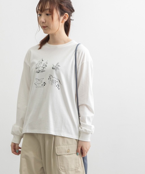 POU DOU DOU（プードゥドゥ）の「berry very birdプリントロンTee（Tシャツ/カットソー・レディース・ブラック/オフホワイト・3）」の10枚目の写真