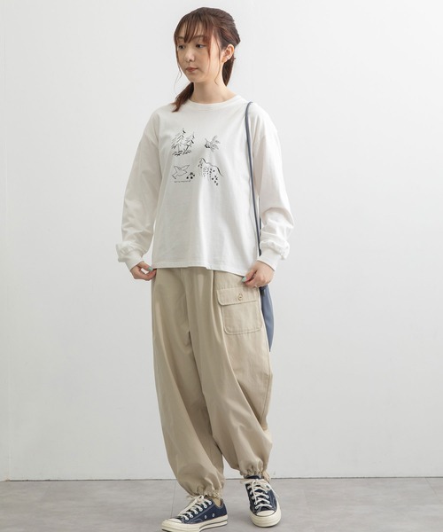 POU DOU DOU（プードゥドゥ）の「berry very birdプリントロンTee（Tシャツ/カットソー・レディース・ブラック/オフホワイト・3）」の13枚目の写真