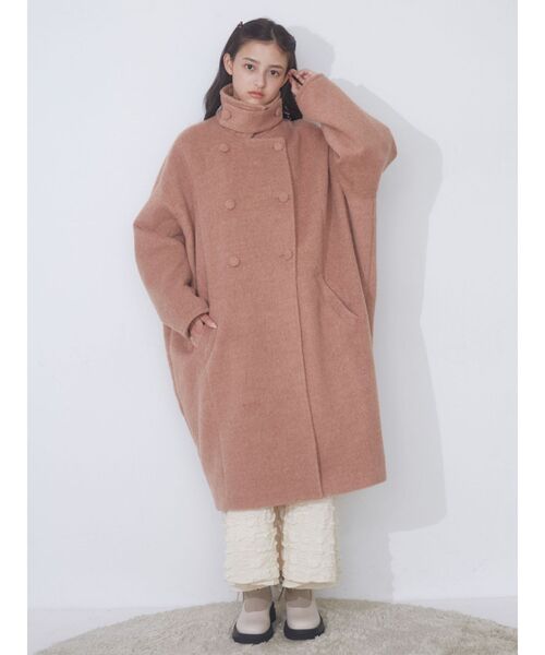 merry jenny（メリージェニー）の「スタンドカラールーズコート（チェスターコート・レディース・ピンク/アイボリー/ブラウン・FREE）」の5枚目の写真