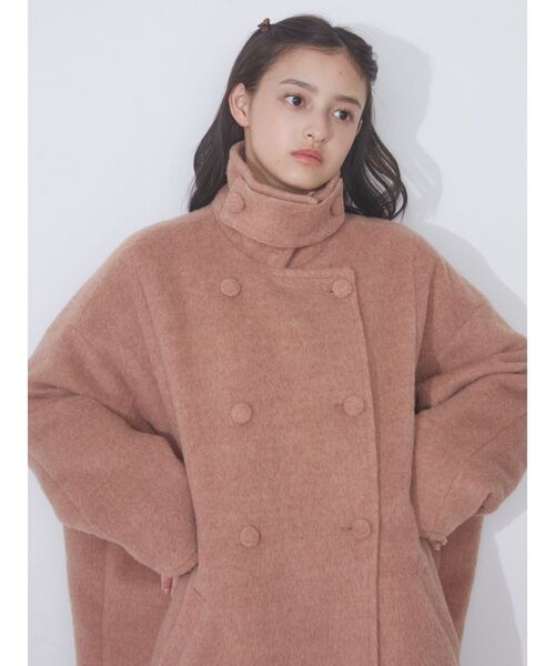 merry jenny（メリージェニー）の「スタンドカラールーズコート（チェスターコート・レディース・ピンク/アイボリー/ブラウン・FREE）」の8枚目の写真