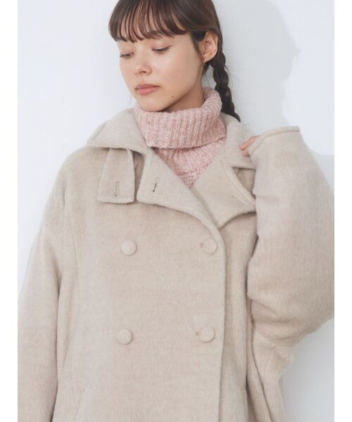 merry jenny（メリージェニー）の「スタンドカラールーズコート（チェスターコート・レディース・ピンク/アイボリー/ブラウン・FREE）」の14枚目の写真