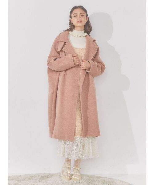 merry jenny（メリージェニー）の「スタンドカラールーズコート（チェスターコート・レディース・ピンク/アイボリー/ブラウン・FREE）」の19枚目の写真