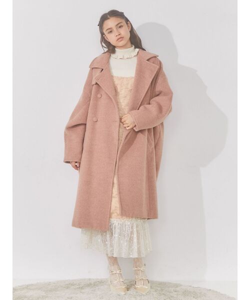 merry jenny（メリージェニー）の「スタンドカラールーズコート（チェスターコート・レディース・ピンク/アイボリー/ブラウン・FREE）」の21枚目の写真