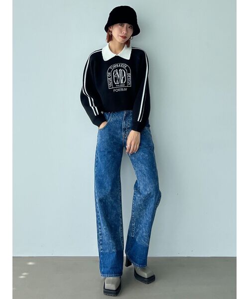 EMODA(エモダ)の「2トーンルーズハイウエストジーンズ(デニムパンツ・レディース・パープル/ブラック/ブルー・MEDIUM/SMALL)」の16枚目の写真