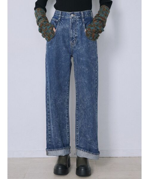 EMODA(エモダ)の「2トーンルーズハイウエストジーンズ(デニムパンツ・レディース・パープル/ブラック/ブルー・MEDIUM/SMALL)」の19枚目の写真