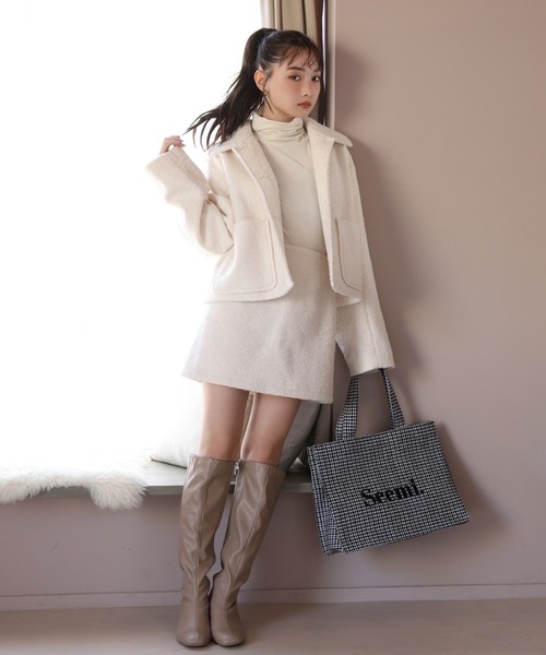 Seemi. byNICECLAUP（ シーミーバイナイスクラップ）の「Seemi.刺繍トートバッグ/ビッグA4サイズ（トートバッグ・レディース・ブラック/アイボリー/ホワイト系/ブルー/ピンク・FREE）」の19枚目の写真