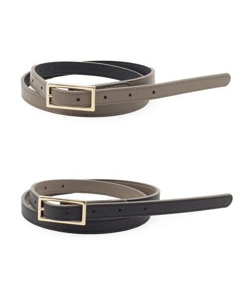 SHOO・LA・RUE（シューラルー）の「◆スクエアバックルリバーシブルベルト（ベルト・レディース・ブラウン系その他/ダークブラウン/ブラック・00）」の3枚目の写真