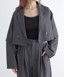w closet | 【2WAY】ショートダブルテーラードジャケット(テーラードジャケット)